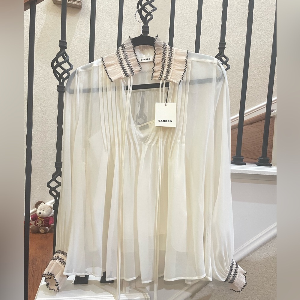 New Sandro Chiffon Blouse